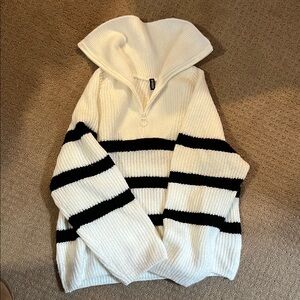H&M women’s Black and White Striped Sweater. Size small
